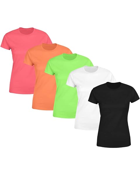 Kit 5 Blusas Feminina Tshirt Camiseta Baby Look Gola Redonda Básica Premium