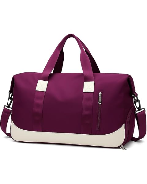 Bolsa De Mão Mala Viagem Academia Feminina Masculina Super Grande, Compartimentos Com Zíper, Espaço Para Tênis Ou Roupas Sujas Alça Removível Modelo Transversal Bordo Poliéster (Vinho)